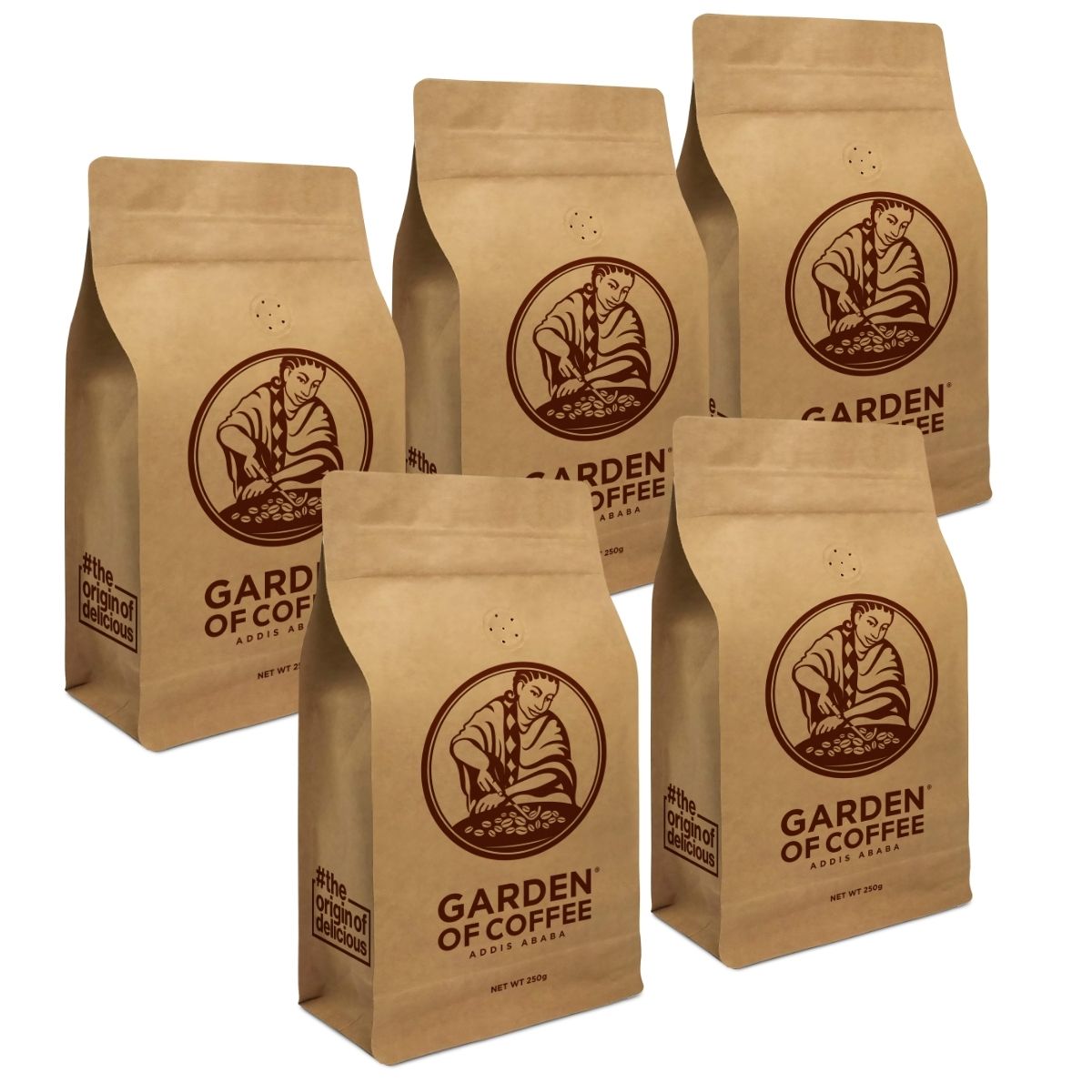 Sample Coffeee Sample 5-Pack - Organic Ethiopian Coffee - Garden of Coffee